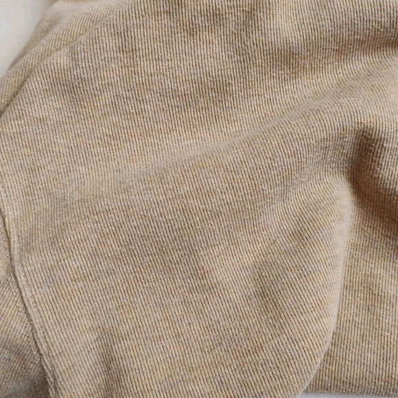 Polo Ralph Lauren Estate Rib Quarter Zip Pullover Cotton Beige Cream Mock Neck L - Picture 15 of 16